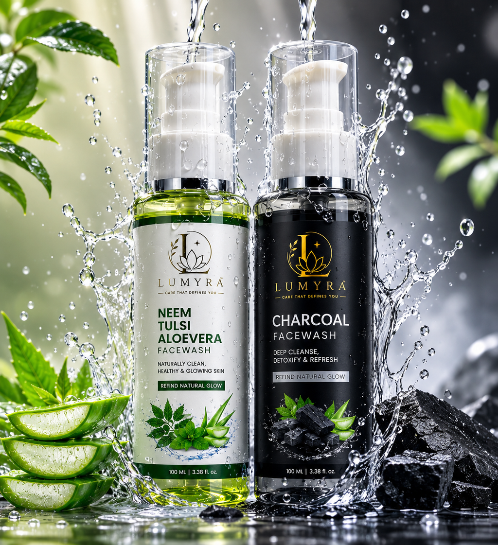 LUMYRA Face Wash Combo Pack (Neem Tulsi Aloe Vera + Charcoal) – 100ml Each